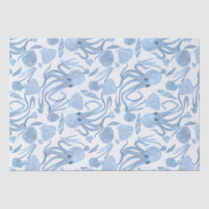 Mousseline Papier de fond octo bleu profond