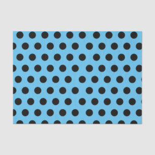 Mousseline Papier de fond Polka de taille moyenne noir et ble