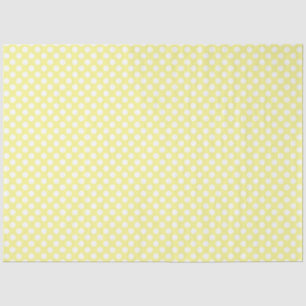 Mousseline Papier de fond Polka jaune et blanc