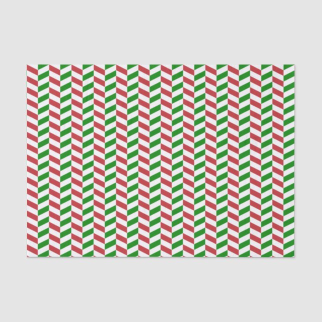 Mousseline Papier de fond rouge foncé, vert et blanc en squel (Recto)