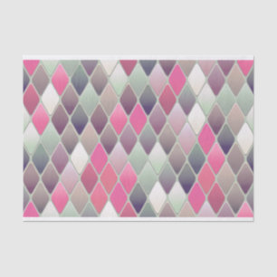 Mousseline papier de mouchoir rose vert diamant