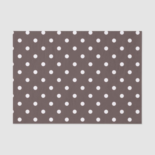 Mousseline Papier de papier à dot Polka Brown au chocolat (Recto)