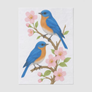 Mousseline Papier de papier de découpage Bluebirds & Blossing