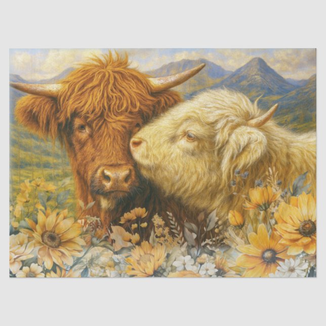 Mousseline Papier de papier de découpage de la vache Highland (Recto)