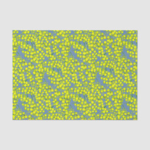 Mousseline Papier de papier de tissu d'art jaune bleu acacia