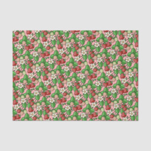 Mousseline Papier de papier de tissus Motif de vigne fraise