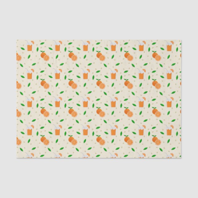 Mousseline Papier de papier de tissus orangé à thème (Recto)