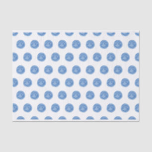 Mousseline Papier de papier de tissus Pois d'aquarelle bleue