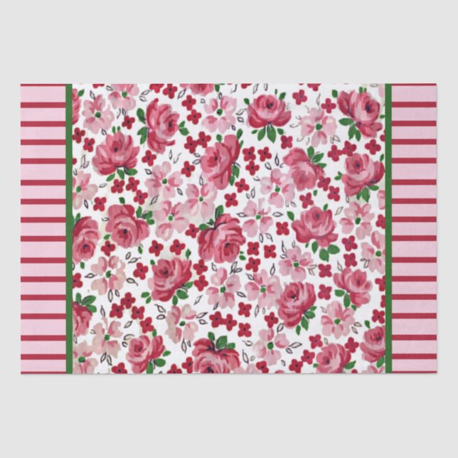 Mousseline Papier de papier de tissus Roses Roses Roses vinta (Recto)