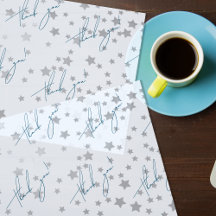 Papier de papier tissu Merci des étoiles client