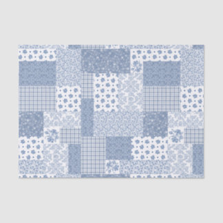 Mousseline Papier de papier tissu Nostalgique Indigo Faux Pat