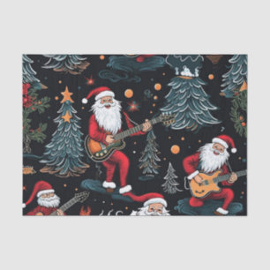 Mousseline Papier de papier tissu Rock-N-Roll Père Noël
