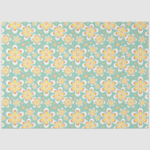 Mousseline papier de tissu à fleurs à motif jaune