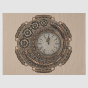 Mousseline papier de tissu à horloge steampunk