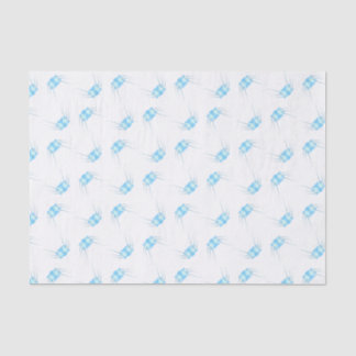 Mousseline Papier de tissu animal bleu et blanc Sea Life