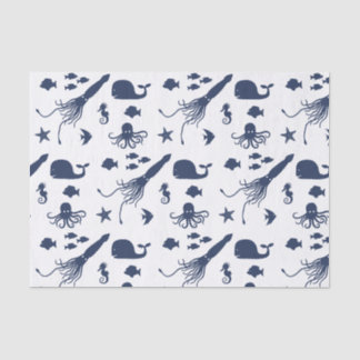 Mousseline Papier de tissu animal d'océan