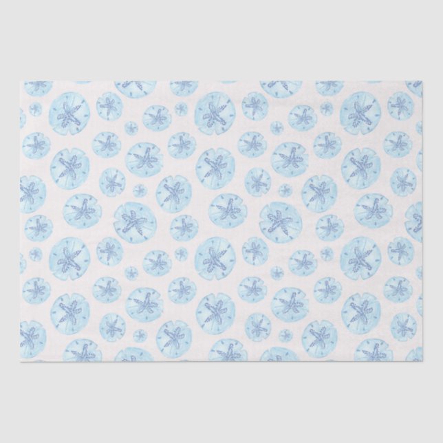 Mousseline Papier de tissu bleu de sable d'Aqua (Recto)