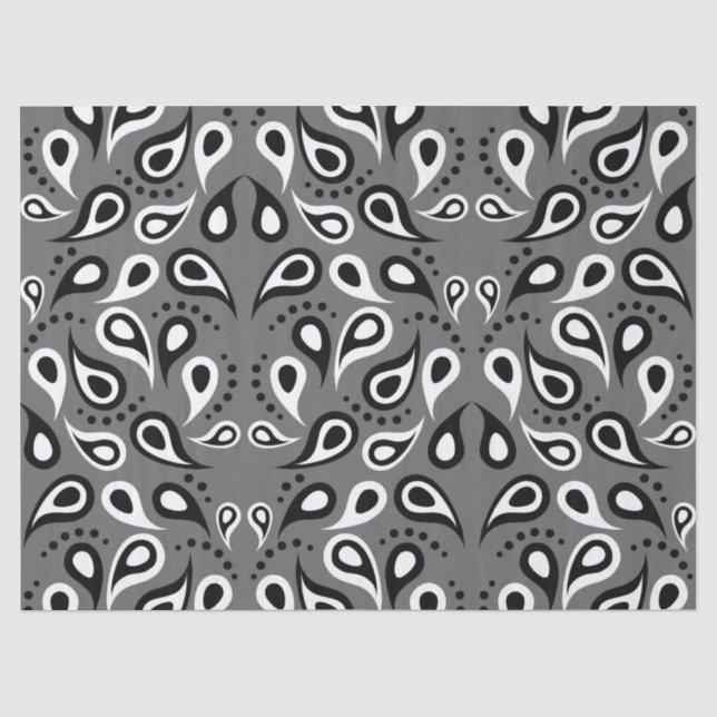 Mousseline papier de tissu cachemire gris (Recto)