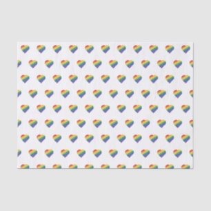 Mousseline Papier de tissu cardiaque à griffes arc-en-ciel