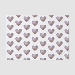 Mousseline Papier de tissu cardiaque perle et pourpre