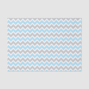 Mousseline Papier de tissu Chevron gris bleu / baby shower ga