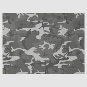 Mousseline papier de tissu de camouflage gris