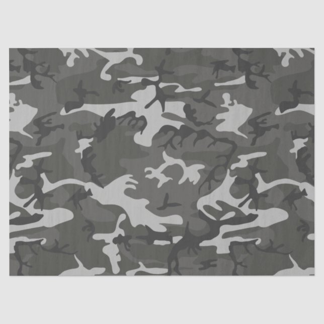 Mousseline papier de tissu de camouflage gris (Recto)