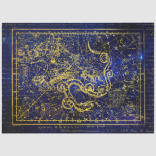 Mousseline papier de tissu de constellation de dragon