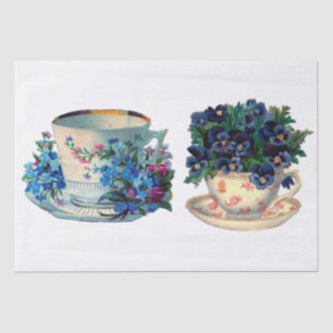 Mousseline PAPIER DE TISSU DE DÉCOUPAGE : TEACUPS vintages