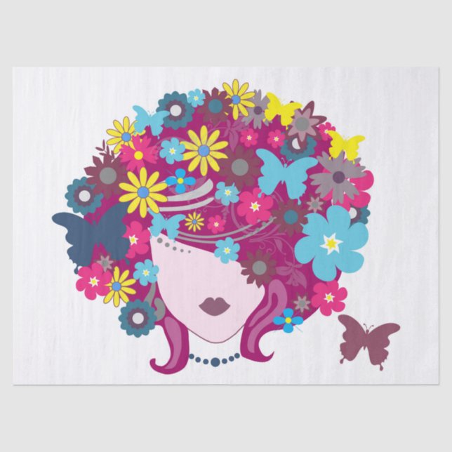 Mousseline papier de tissu de fille de fleur (Recto)