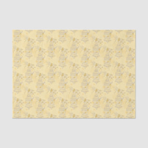 Mousseline Papier de tissu de la cage jaune d'oiseau blanc
