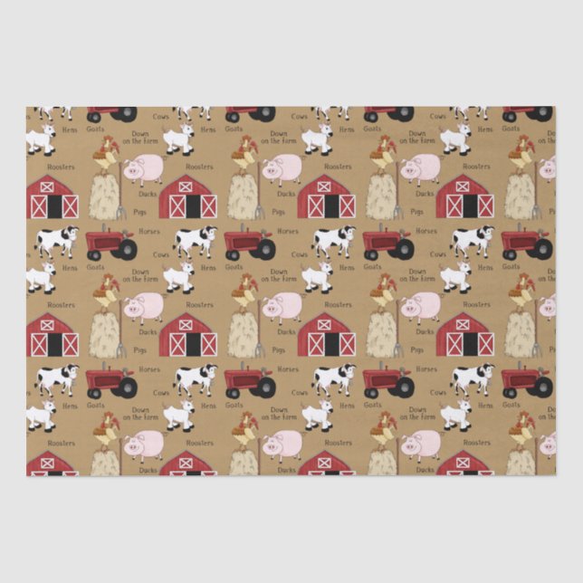 Mousseline Papier de tissu de motif de ferme (Recto)