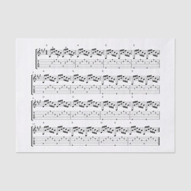 Mousseline papier de tissu de musique feuille (Recto)