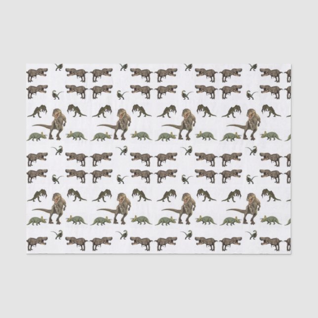 Mousseline Papier de tissu décoratif Dinosaur (Recto)