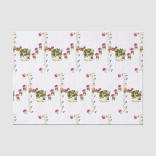 Mousseline Papier de tissu décoratif Floral