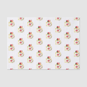 Mousseline Papier de tissu décoratif Floral