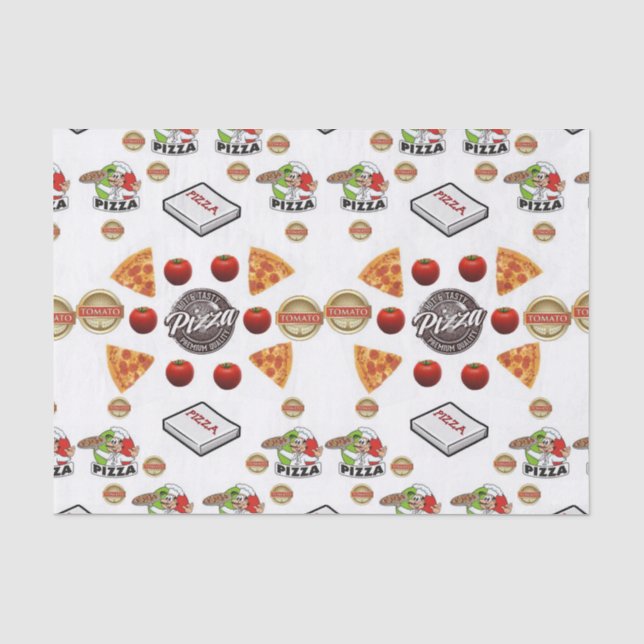 Mousseline Papier de tissu décoratif Pizza (Recto)