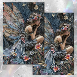 MOUSSELINE PAPIER DE TISSU DÉCOUPAGE DE LA FORESTIÈRE FLEUVE