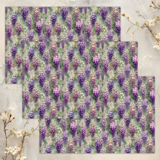 MOUSSELINE PAPIER DE TISSU DÉCOUPAGE WISTERIA ROMANTIQUE