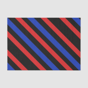 Mousseline Papier de tissu Diagonal Rouge, noir et bleu