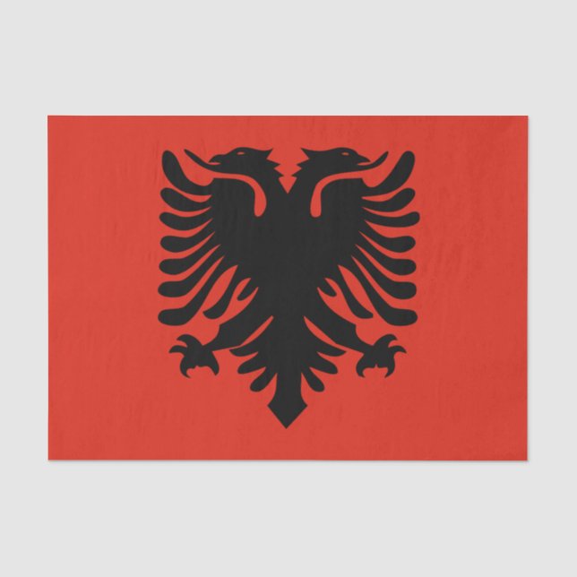 Mousseline papier de tissu du drapeau albanais (Recto)
