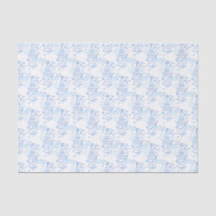 Mousseline Papier de tissu en cages d'oiseau blanc bleu