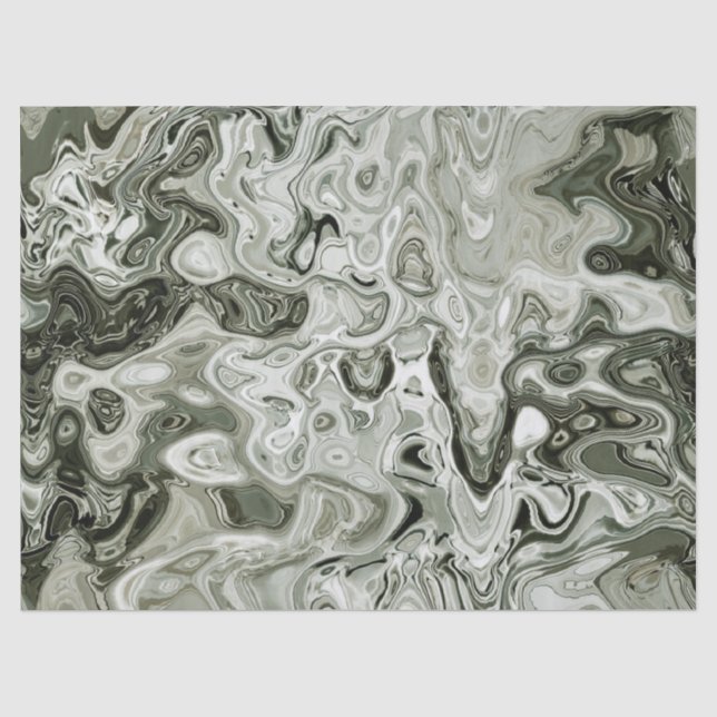 Mousseline papier de tissu en marbre vert foncé (Recto)