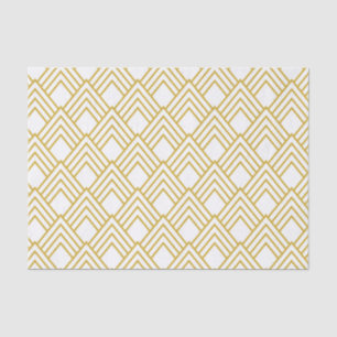 Mousseline Papier de tissu géométrique, blanc et or Abstrait