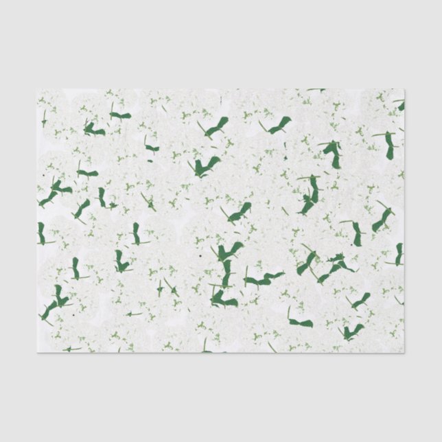 Mousseline Papier de tissu hydrangée blanc (Recto)