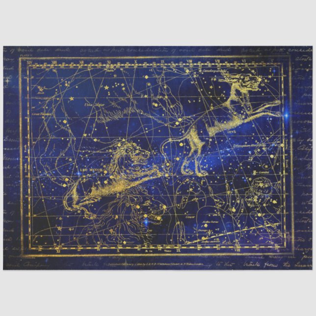 Mousseline papier de tissu leo constellation mineure (Recto)