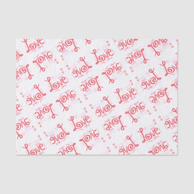 Mousseline Papier de tissu LOVE 10" x 15" (Recto)