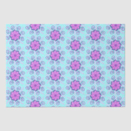 Mousseline Papier de tissu mandelas rose et menthe