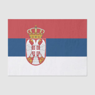 Mousseline Papier de tissu patriotique avec drapeau de Serbie