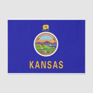 Mousseline Papier de tissu patriotique avec drapeau du Kansas